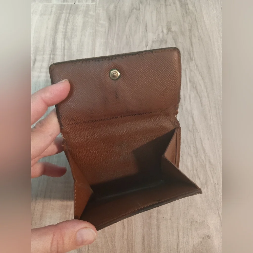 Vintage Louis Vuitton Wallet Card Holder Brown leather Made in France Authentic - Picture 12 of 14